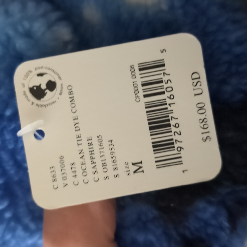 NWT Free People Movement Rocky Ridge Pullover Tie Dye Blue Sherpa - Picture 11 of 11